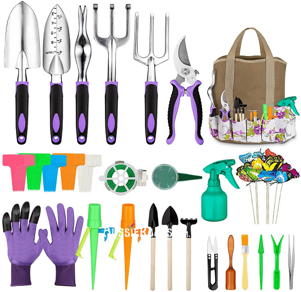 Garden Tools, Succulent Tools Set 83 Pice Included, Heavy Duty Aluminum Gardening Non-Slip Ergonomic Handle, Durable Storage Tote Bag