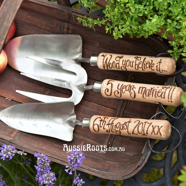 5Th Anniversary Garden Tools Gift Personalised Wood Garden Tools For Husband Or Wife, Five Years Married, 2019 Wedding, Wooden, I Still Wood