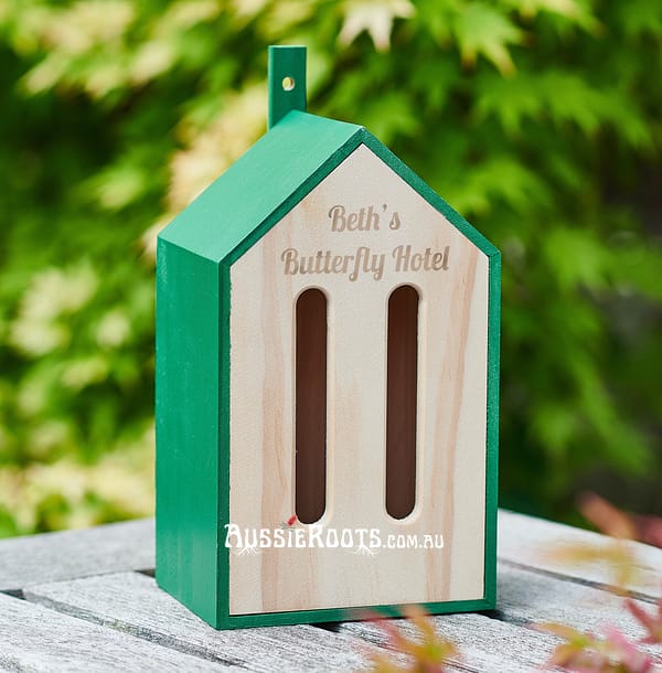 Personalised Wooden Butterfly House- Garden Hotel- Green House-Eco Wood-Insect Gift-Pretty Wooden House - Butterfly Gift