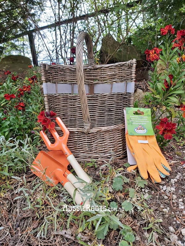 Personalisable British Garden Helper Gift Set 10 Piece Childs Trug With Tools & Gloves | Orange